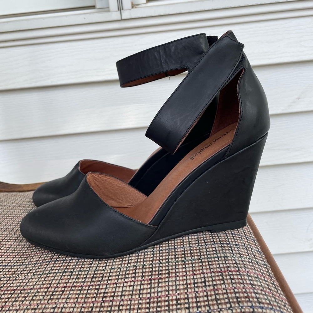 Jeffrey Campbell Tatum Wedge Heel Leather Ankle Strap Shoe